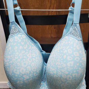 Comfort Choice Plus Size Full Figure Wire Free Blue & White 54C Bra NWOT